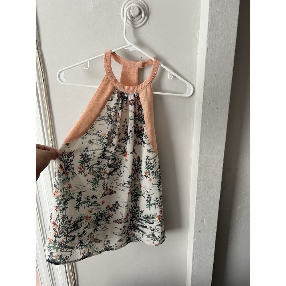H&M Sleeveless‎ Top Blouse Floral & Animal Print Design Size 8